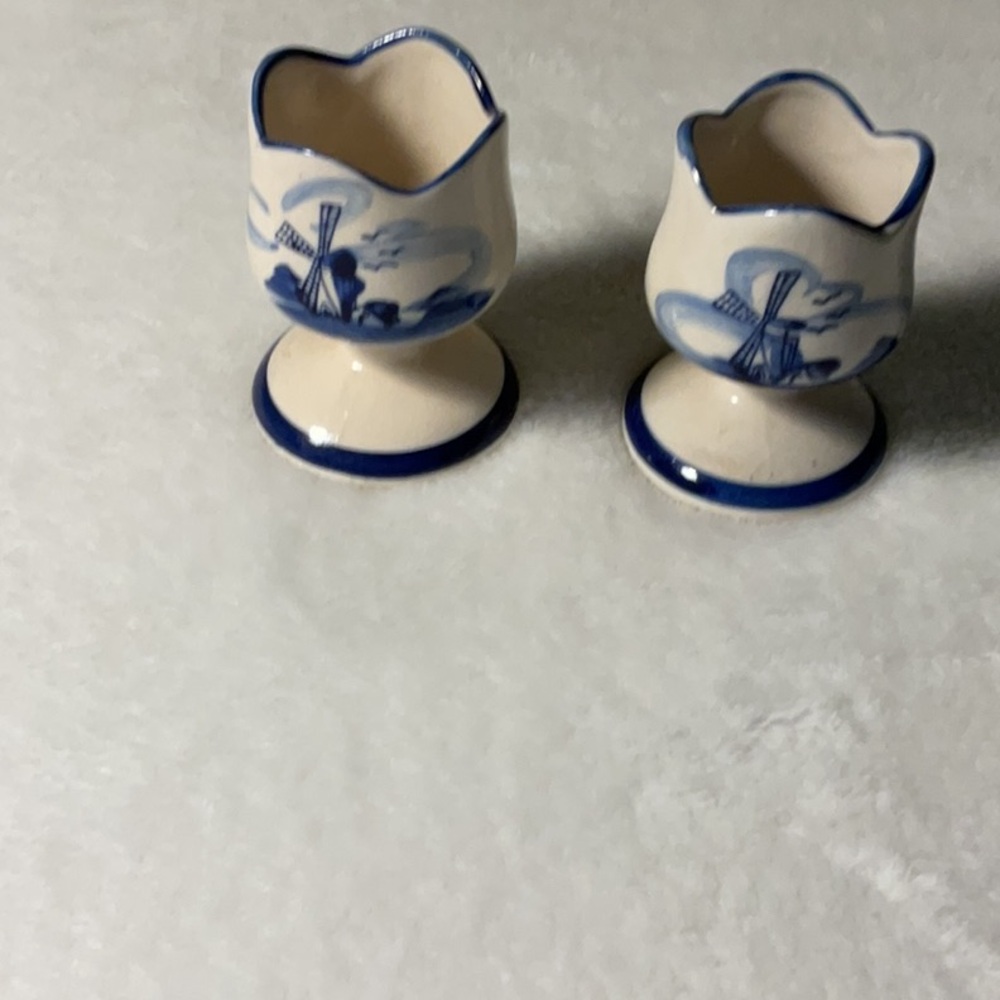 Blue and White Ceramic Egg cup set